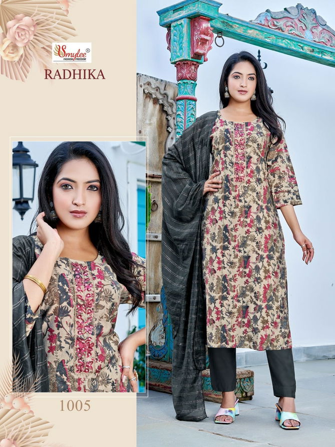 Radhika By Smylee 1001 To 1006 kurti With Bottom Dupatta Exporters In India